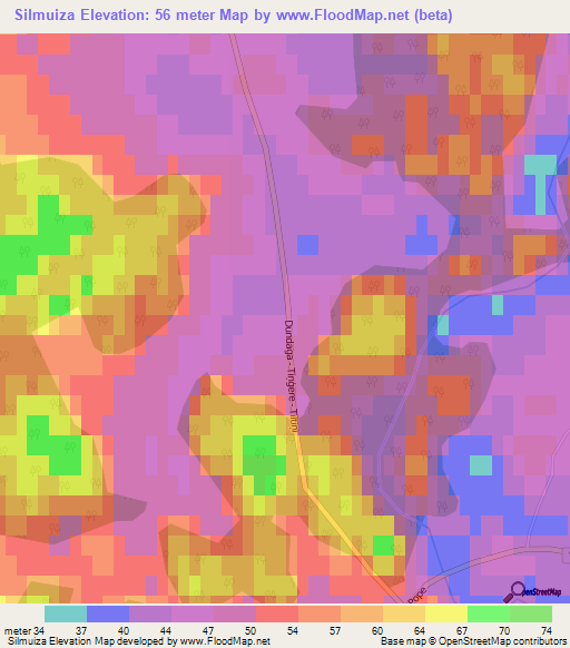 Silmuiza,Latvia Elevation Map