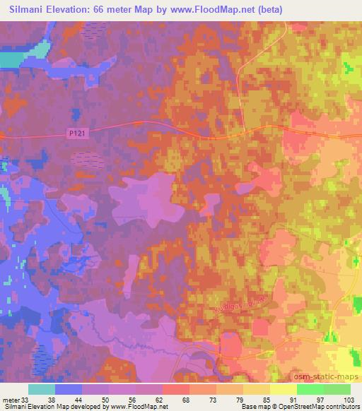 Silmani,Latvia Elevation Map