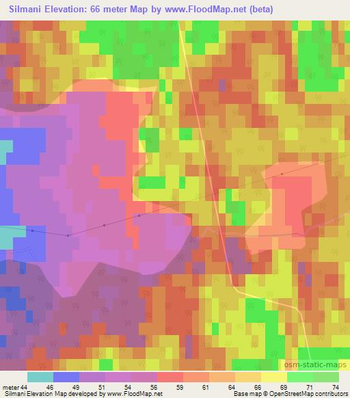 Silmani,Latvia Elevation Map