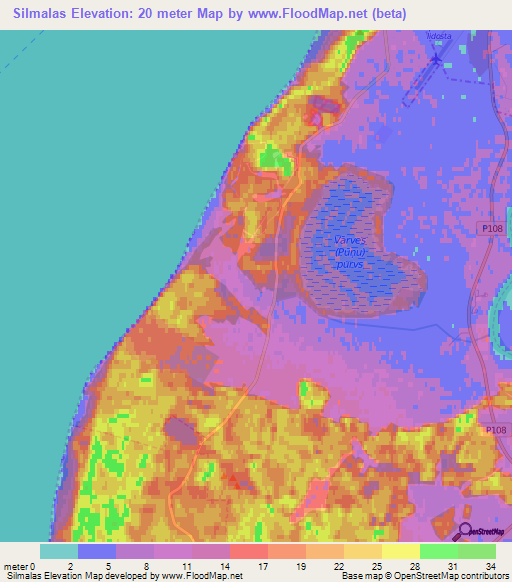 Silmalas,Latvia Elevation Map