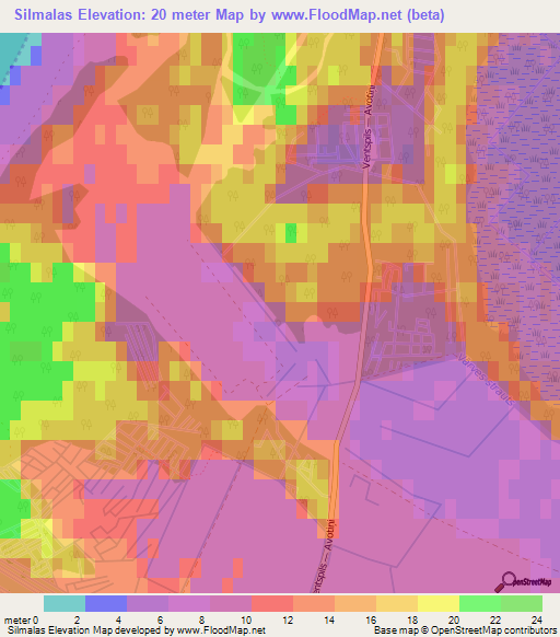 Silmalas,Latvia Elevation Map