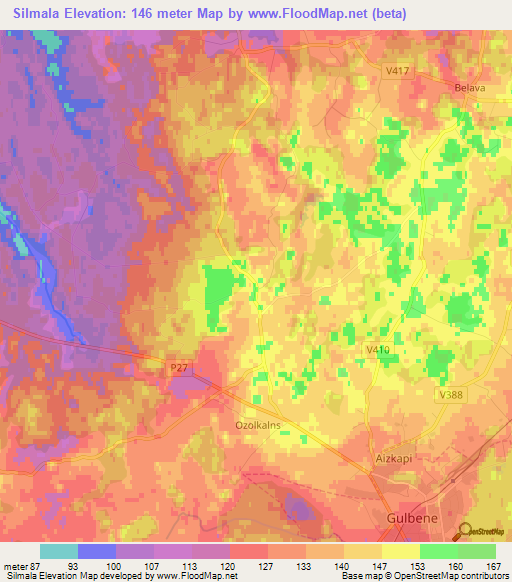 Silmala,Latvia Elevation Map