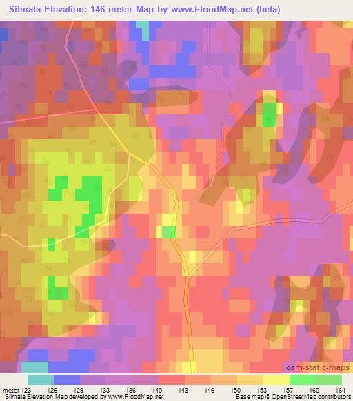 Silmala,Latvia Elevation Map