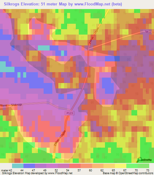 Silkrogs,Latvia Elevation Map