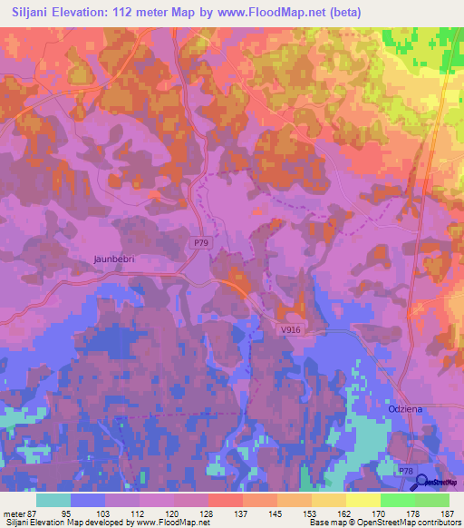 Siljani,Latvia Elevation Map