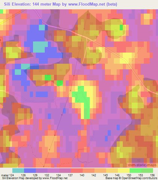 Sili,Latvia Elevation Map