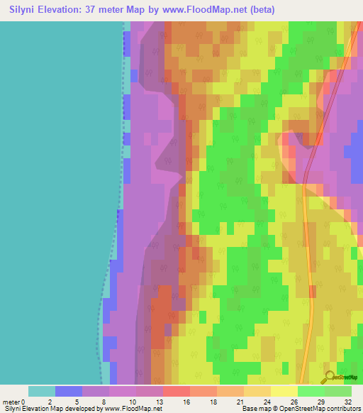 Silyni,Latvia Elevation Map