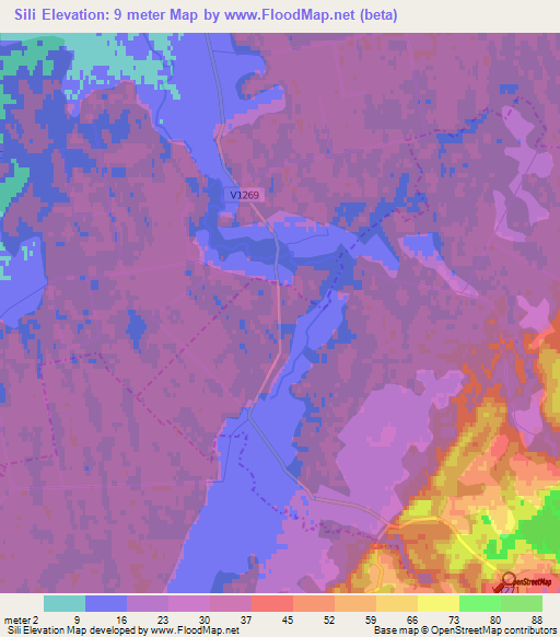 Sili,Latvia Elevation Map