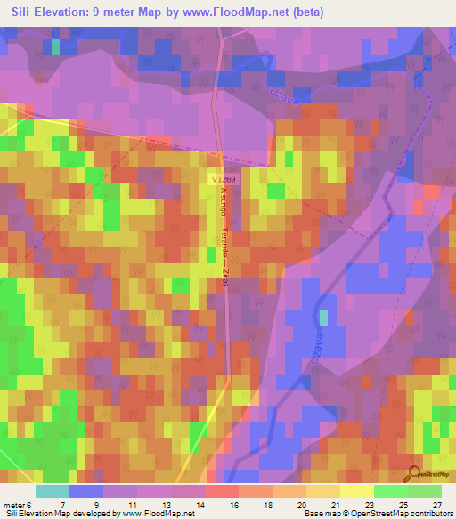 Sili,Latvia Elevation Map