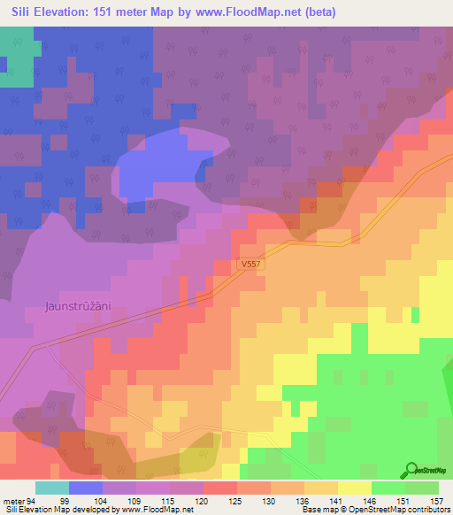 Sili,Latvia Elevation Map