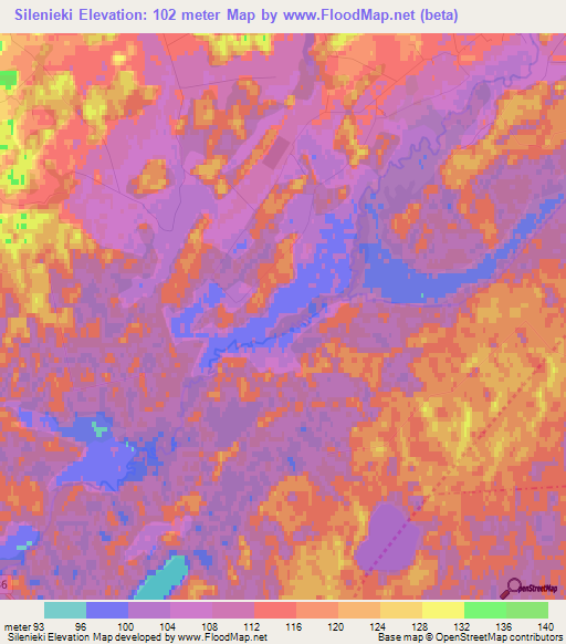 Silenieki,Latvia Elevation Map