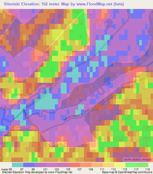 Silenieki,Latvia Elevation Map