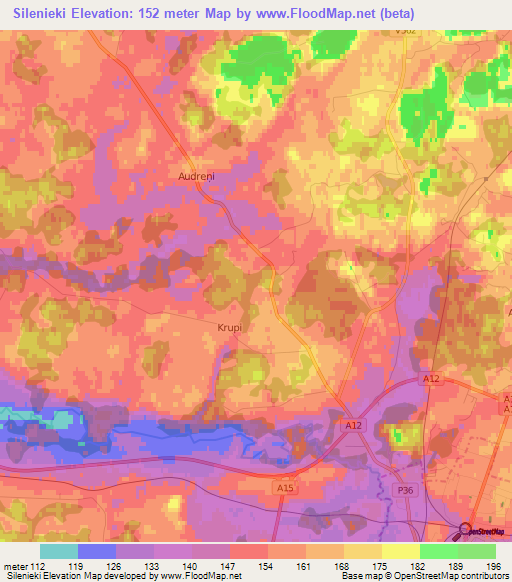 Silenieki,Latvia Elevation Map