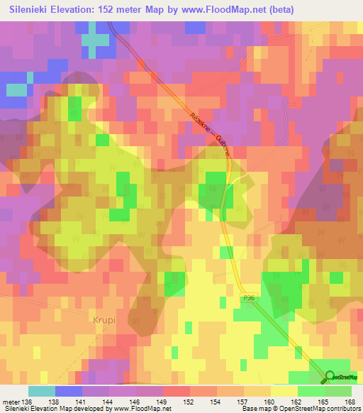 Silenieki,Latvia Elevation Map