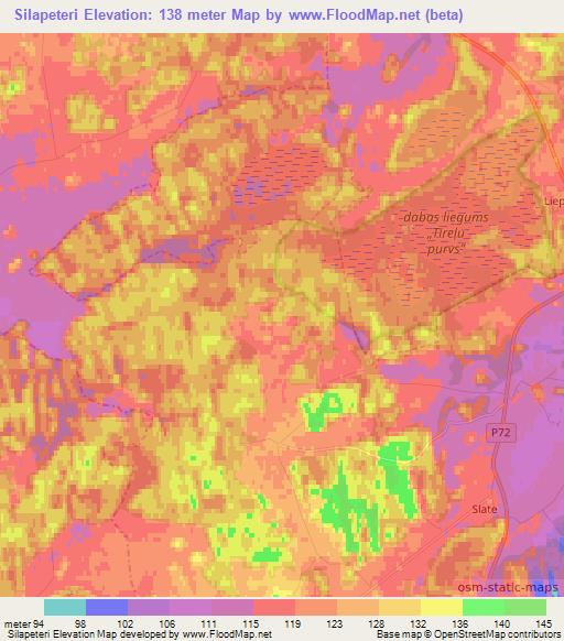 Silapeteri,Latvia Elevation Map