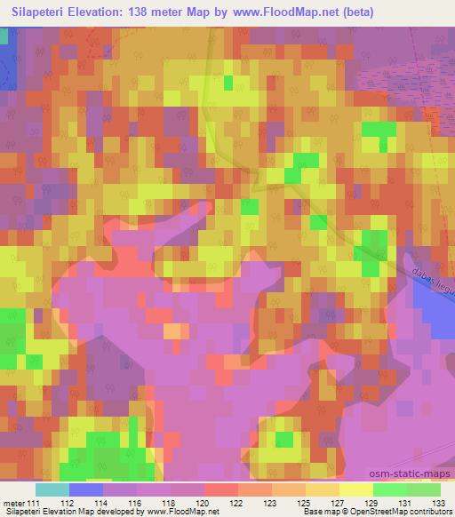 Silapeteri,Latvia Elevation Map