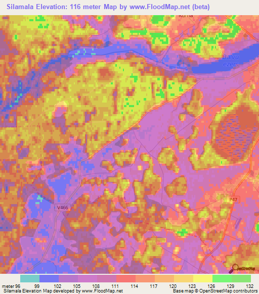 Silamala,Latvia Elevation Map