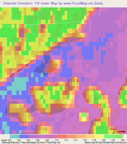 Silamala,Latvia Elevation Map