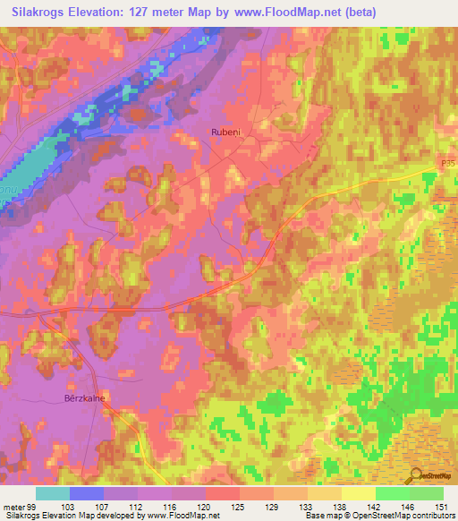 Silakrogs,Latvia Elevation Map