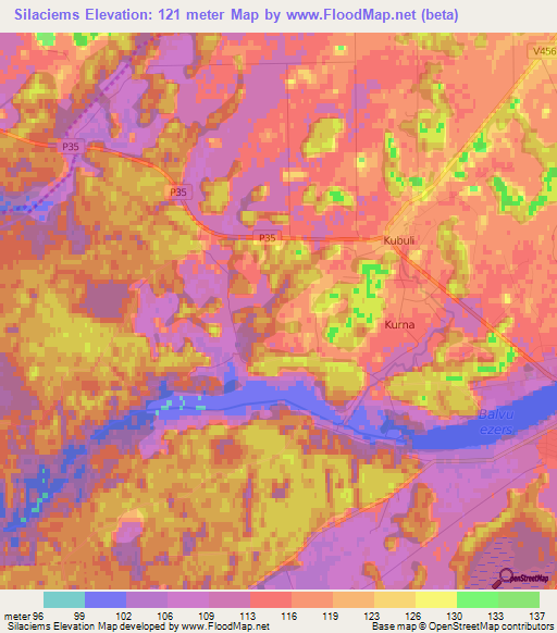 Silaciems,Latvia Elevation Map