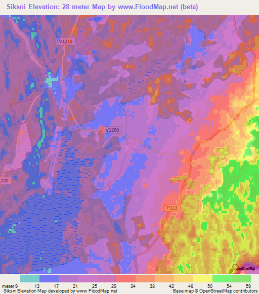 Siksni,Latvia Elevation Map