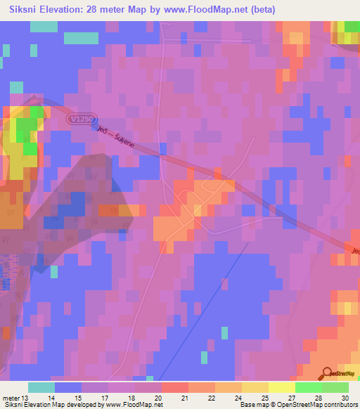 Siksni,Latvia Elevation Map