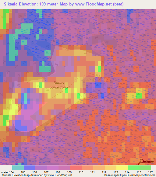 Siksala,Latvia Elevation Map