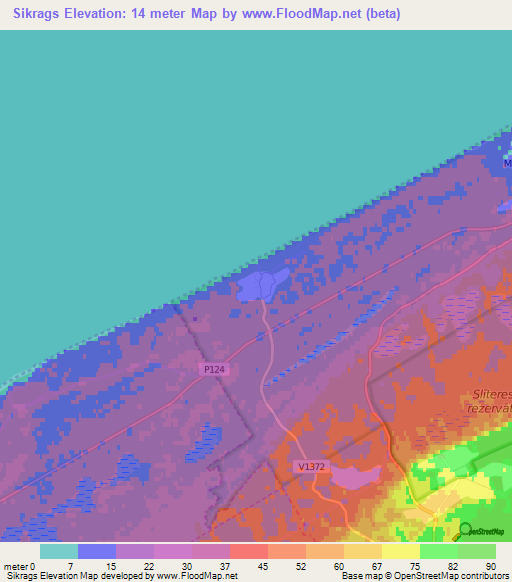 Sikrags,Latvia Elevation Map