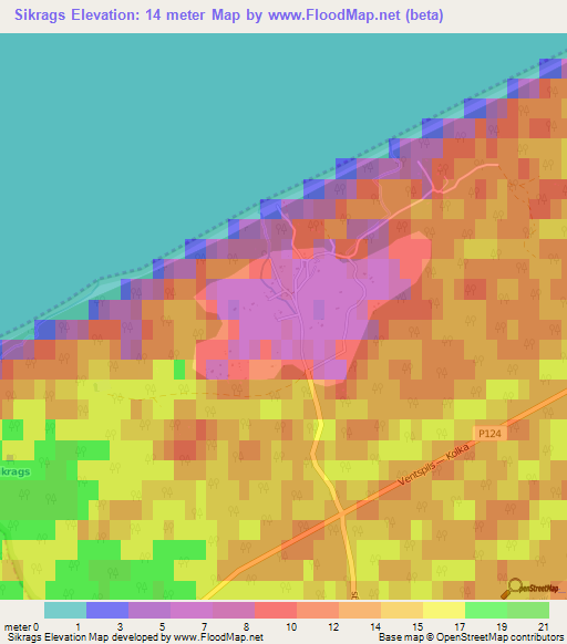 Sikrags,Latvia Elevation Map