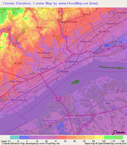 Chester,US Elevation Map