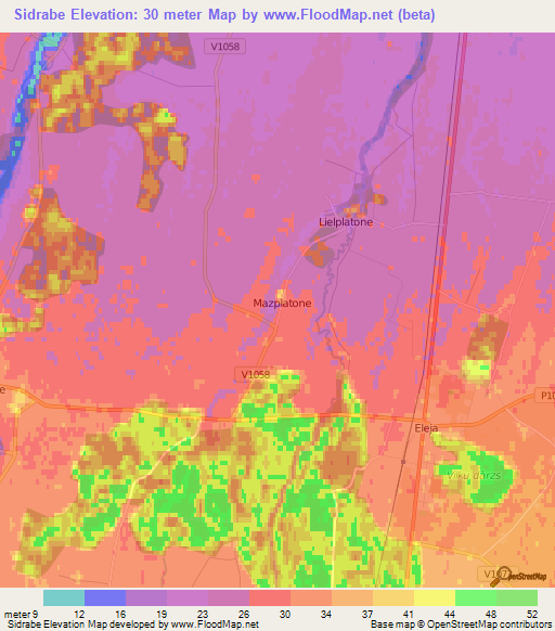 Sidrabe,Latvia Elevation Map