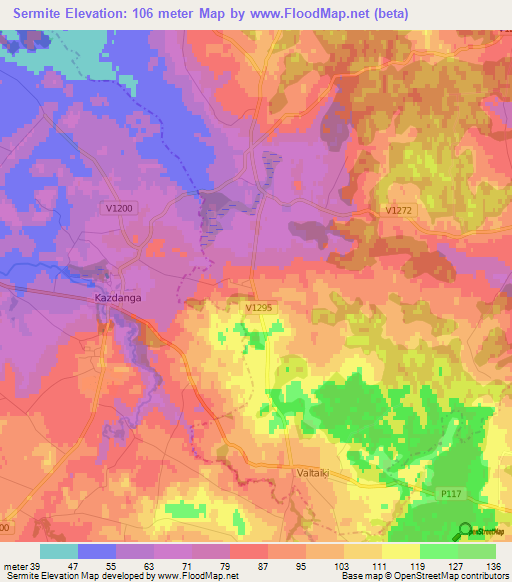 Sermite,Latvia Elevation Map