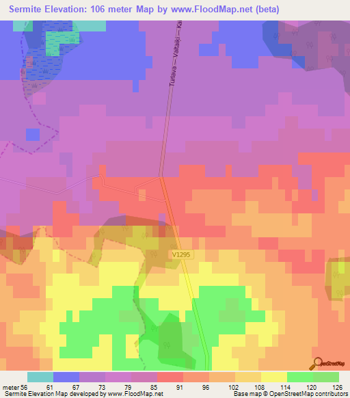 Sermite,Latvia Elevation Map