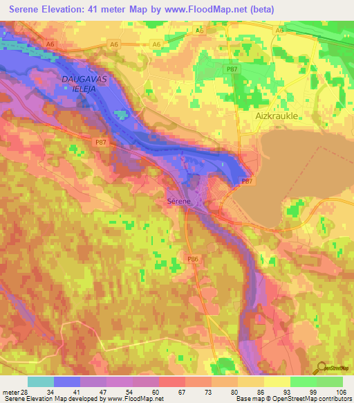 Serene,Latvia Elevation Map