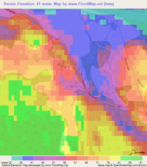 Serene,Latvia Elevation Map