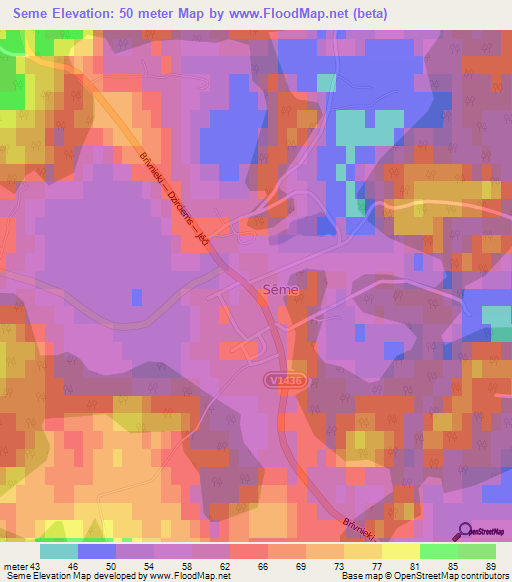 Seme,Latvia Elevation Map