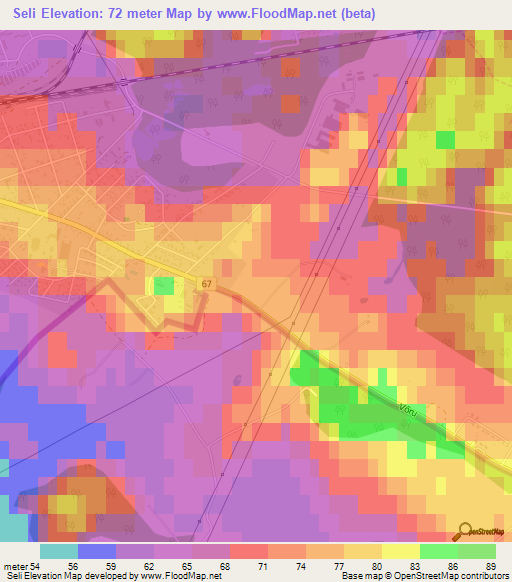 Seli,Latvia Elevation Map