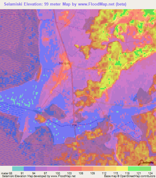 Selamiski,Latvia Elevation Map