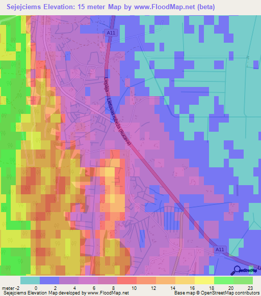 Sejejciems,Latvia Elevation Map