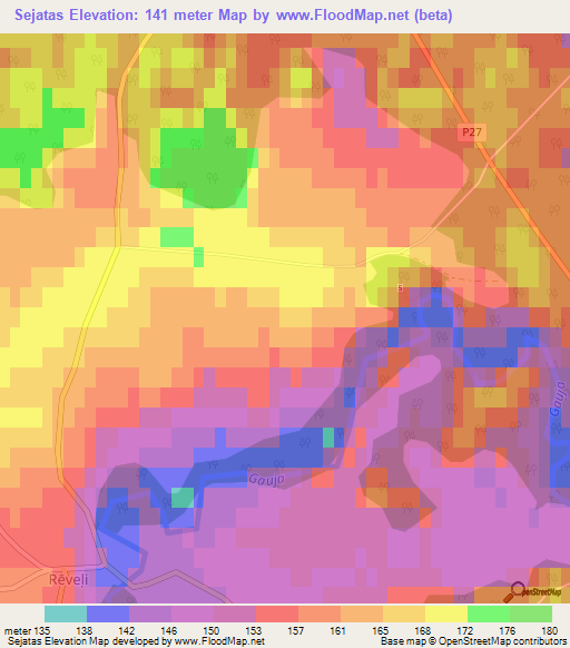 Sejatas,Latvia Elevation Map