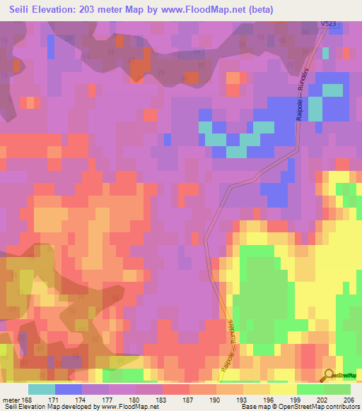 Seili,Latvia Elevation Map