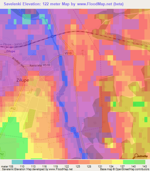 Savelenki,Latvia Elevation Map