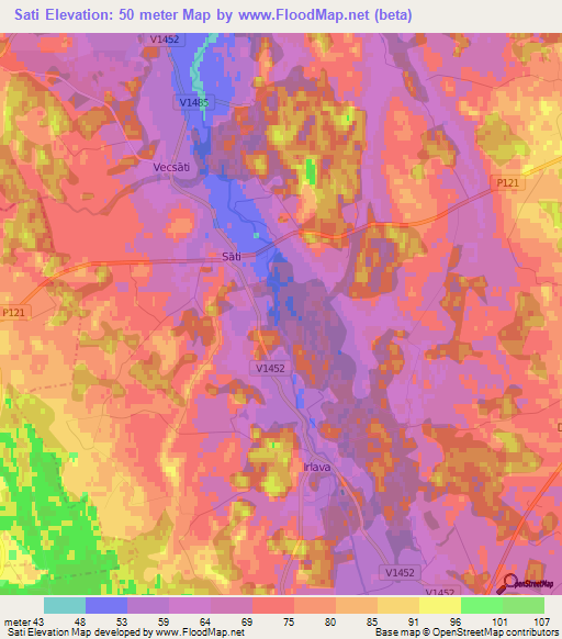 Sati,Latvia Elevation Map