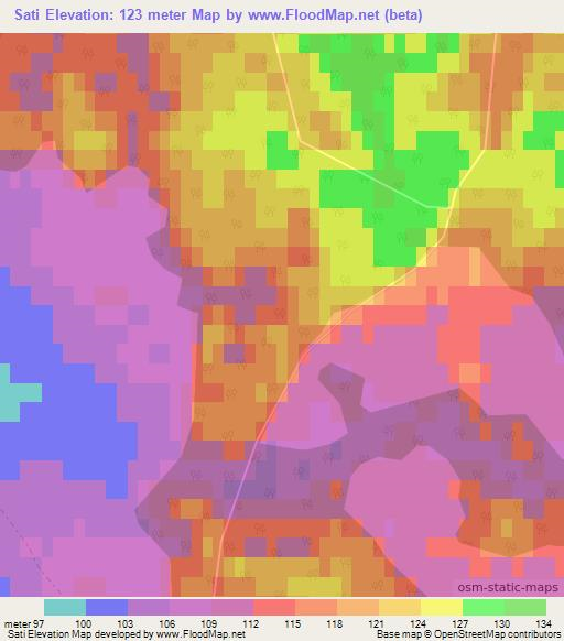 Sati,Latvia Elevation Map