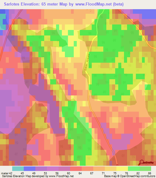 Sarlotes,Latvia Elevation Map