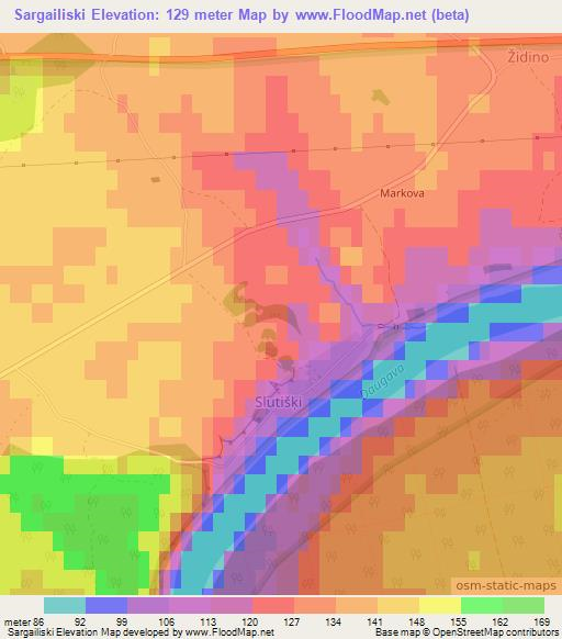 Sargailiski,Latvia Elevation Map