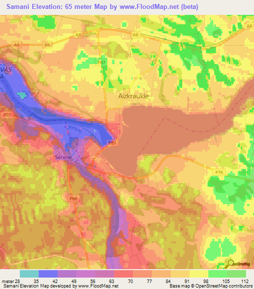 Samani,Latvia Elevation Map