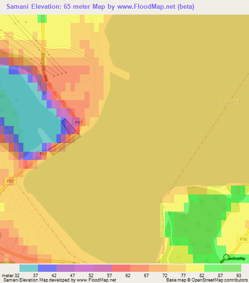 Samani,Latvia Elevation Map