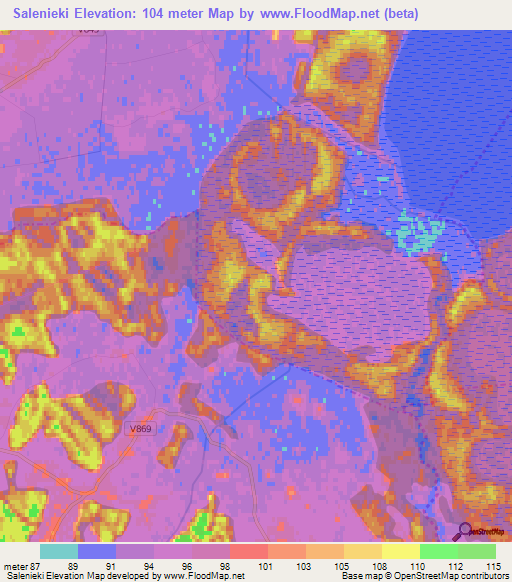 Salenieki,Latvia Elevation Map