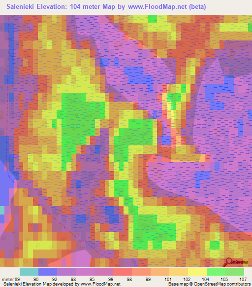 Salenieki,Latvia Elevation Map